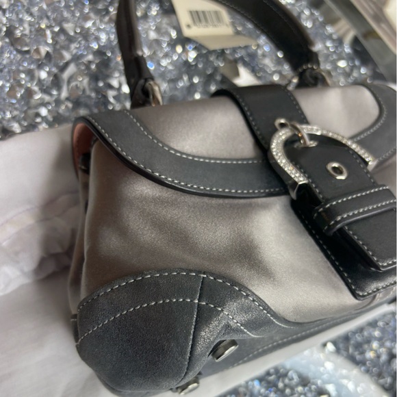 Coach 2005 Vtg Madison Mini Top Handle Swarovski Crsytal Satin Suede Handbag NWT - Picture 11 of 17